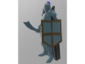 runescape player rune armour 99 cape people knight old school sheild 3d print model - Mito3D