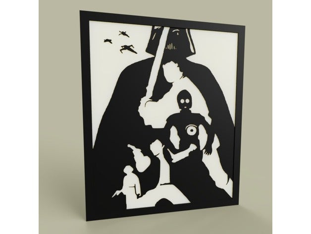 darth vader, luke, han solo, leia c3po 2d 2dart 2d-Kunst 2d-Wand-Kunst c3p0 darthvader vader in starwars hansolo luke skywalker Malerei Prinzessin science-fiction star wars 3D print model - Mito3D