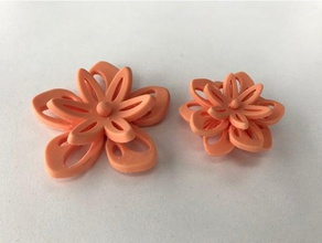 flower keychain &alphalpha&alpha design keychains 3d print model - Mito3D