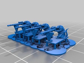 ratty gunners 10mm warmaster games dnd miniature epic scale fantasy wargamming 3d print model - Mito3D