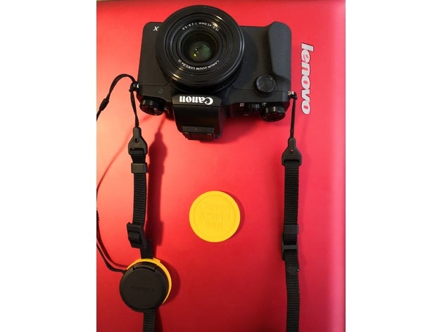 canon camera 37mm cap strap holder 3d printing lens 3D print model - Mito3D