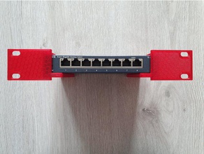 10inch rack mount ethernet switch tl-sg108 computer bracket cabinet mounting network 3d print model - Mito3D