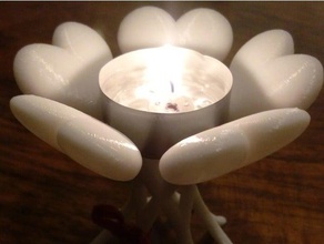 heart candle holder decor valentines day mothers gifts 3d print model - Mito3D