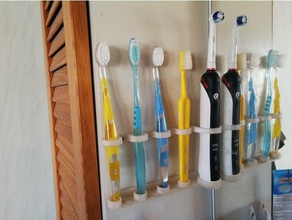cepillo de dientes rack titular cuarto baño colgador el organizador pared montaje en la 3d print model - Mito3D
