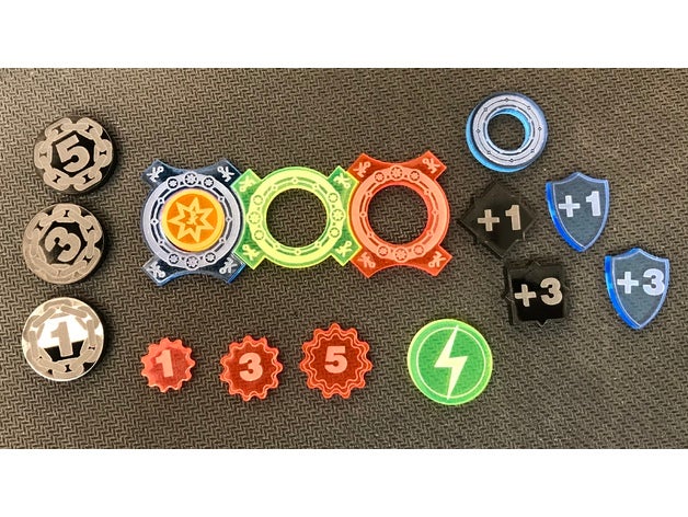 keyforge svg Spielzeug & game Zubehör aember keyforge-Taste stun-token token lasercut 3D print model - Mito3D