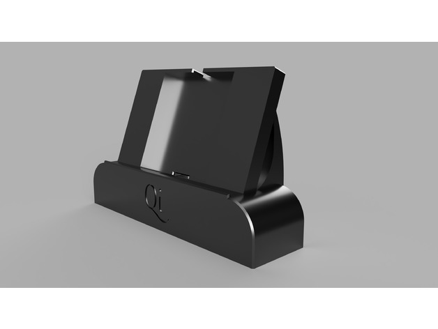 horizontal de telefone do suporte carregamento qi celular stand móvel móveis carregador sem fio 3D print model - Mito3D