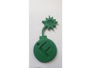 f bomb key chain 3d print model - Mito3D