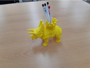 dinosaure crayon vase bureau de cas le porte-crayon 3d print model - Mito3D
