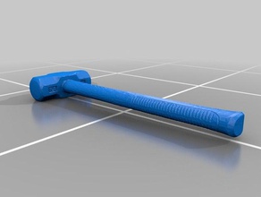 hammer hand tools 3 lb 3lb laser scan warhammer 3d print model - Mito3D