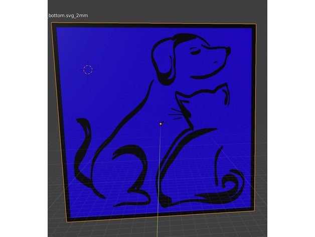 gatto cane 2d hund katze art 3D print model - Mito3D