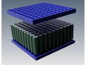 100x 18650 storage plateau stackable electronics battery e-cig ecig ecigarette mod vape vaping 3d print model - Mito3D