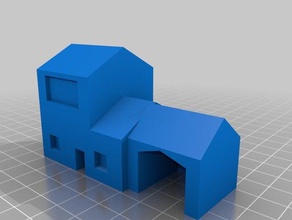 town houses low poly sculptures 3d print model - Mito3D