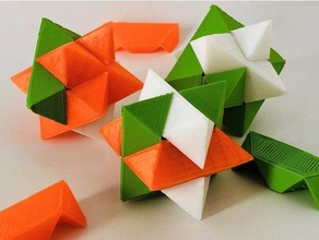 starburst identiques pièce de puzzle L'impression 3d le morceau simple étoiles 3d print model - Mito3D