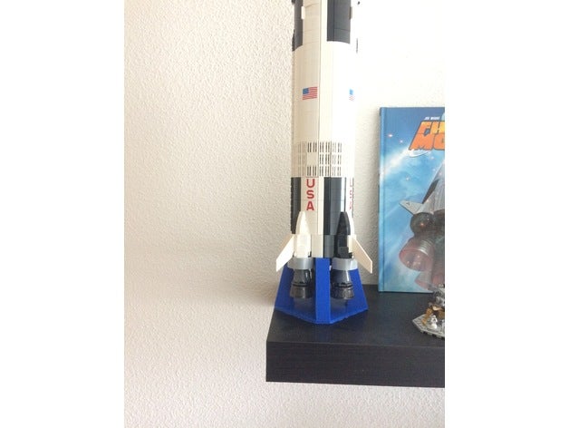 vertical stand lego saturn v support pour construction toys 3D print model - Mito3D