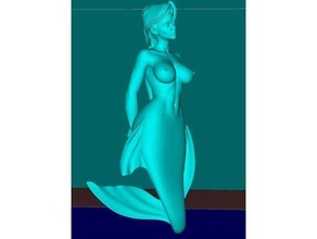 chubby mermaid people anime creature curve curved dlp fairy tale fantasy figure fish girl kawaii miniature sexy sexy-girl sls topless 3d print model - Mito3D
