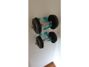 barbell holder customizable sport & outdoors wall mount 3d print model - Mito3D