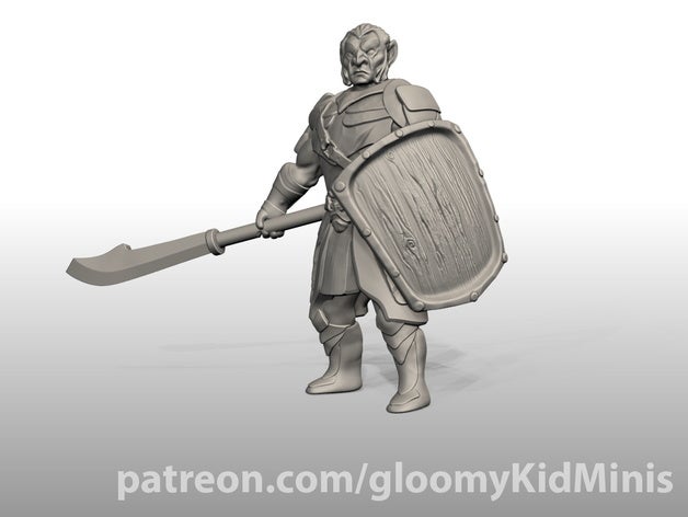 hobgoblin lanza, alabarda juegos d&d no molestar dnd miniatura duendes humanoide lanza 3D print model - Mito3D