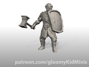 hobgoblin hammer shield games d&d dnd miniature hobgoblins humanoid 3d print model - Mito3D