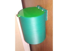mountable trash-bin spring-loaded lid containers bin mount spring trash 3d print model - Mito3D