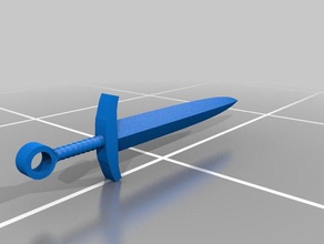 Kurzschwert key ring Schlüsselanhänger 3d print model - Mito3D