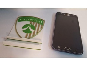 soporte celular con escudo equidad el teléfono móvil en colombia deportes de escritorio fútbol futbol soccer iphone portacelular smartphone pie 3d print model - Mito3D