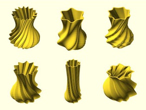 superformula vase math art bezier curve bijection offset twisted vases 3d print model - Mito3D