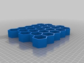 my customized fully configurable honeycomb wall organizer rectangle tilt organization 3d print model - Mito3D