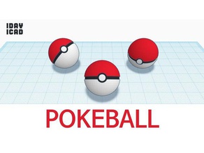 1day 1cad pokeball toys & games 1day1cad accessory ball cute game pokemon toy 3d print model - Mito3D