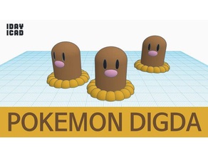 1day 1cad pokemon digda toys & games 1day1cad anime diglett game monster toy 3d print model - Mito3D