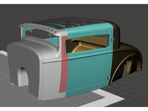 hot-rod rc corpo ford 1930 4-parte r c i veicoli hot rod auto 3d print model - Mito3D