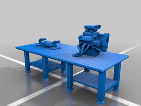 diorama delaers oficina mecanica de la automoción fundido a presión diorama-kit 3d print model - Mito3D