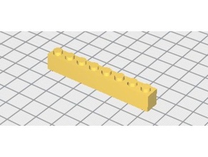 1x8 brique lego 3d baskı 3d print model - Mito3D