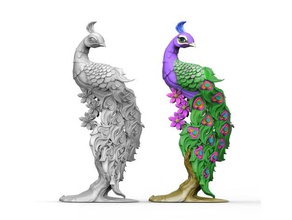 peacock not support printing animals 3d print model - Mito3D