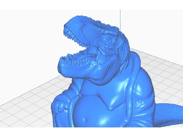 realistic t rex buddha w tail dino collection sculptures dinosaur remix trex trexremix 3D print model - Mito3D