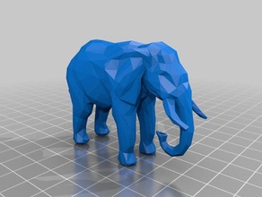 low poly elefante animais de baixo baixa contagem polígonos lowpoly poli 3d print model - Mito3D
