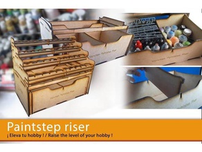 paintstep riser - sistema modulare hobby il taglio laser pittura in miniatura miniature la vernice 3d print model - Mito3D