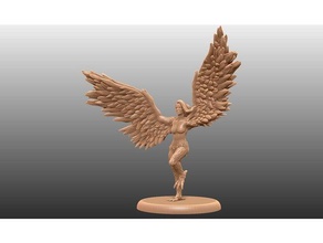 harpy action pose - tabletop miniature toys & games adult art beauty bird boardgame critical role dnd dungeons dragons fantasy feather game gaming gloomhaven goddess hawk humanoid mini nsfw nude pathfinder rpg sculpture warhammer wings woman 3d print model - Mito3D