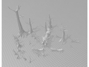 dead trees - low poly toys & games 28mm 40k aos terrain warhammer whfb 3d print model - Mito3D