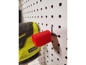 pegboard hanger ryobi tools tool holders & boxes 18v mount 3d print model - Mito3D