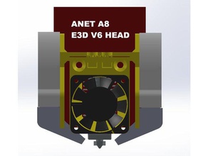 anet a8 modular e3d v6 volcano bowden print head 3d printer parts ducts e3dv6 extruder fans mount 3d print model - Mito3D