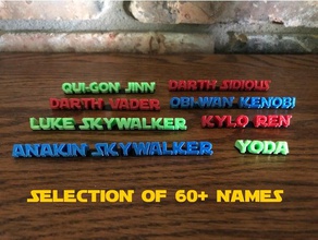 star wars los nombres de personajes muestra props carácter pantalla nombre etiqueta con su letrero estrella el barrido la guerras 3d print model - Mito3D