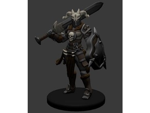orc fighter miniature toy & game accessories 3dprintable dungeons dragons tabletop 3d print model - Mito3D