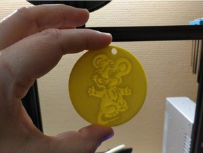 jeton - porte cl s token Schlüsselanhänger 3d-drucken keychain Maus souris 3d print model - Mito3D