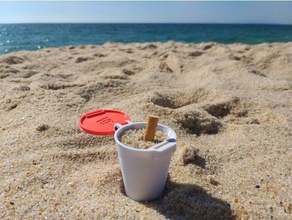beach ashtray easy print gadgets cigarette clean ecigarette smoke trash 3d print model - Mito3D