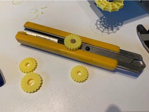 olfa box cutter thumb wheel knob parts exacto knife replacement part tool 3d print model - Mito3D