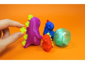 cloversaur jouets & jeux la capsule de le trèfle dino dinosaure gachapon jeu gashapon deviner chance stégosaure jouet tyrannosaurus rex youtube 3d print model - Mito3D