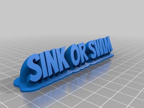sink swim nameplate office customized 3d print model - Mito3D