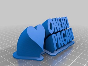 my customized sweeping 2-line name plate pagan office 3d print model - Mito3D