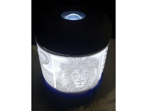 lithophane led lantern office light lighting stand ornament 3d print model - Mito3D