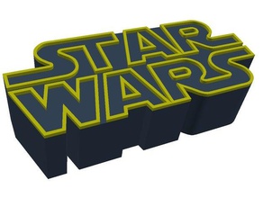 logotipo de star wars 2 pieza color signos y logotipos el starwars 3d print model - Mito3D